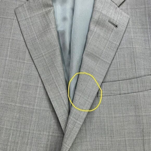 Burberry London Men's Sport Coat Gray Windowpane Blazer 42 Long Jacket READ - Picture 5 of 15